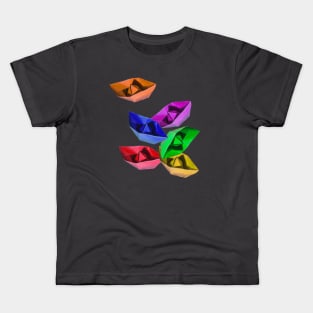 Bunch of colored paper boats Kids T-Shirt